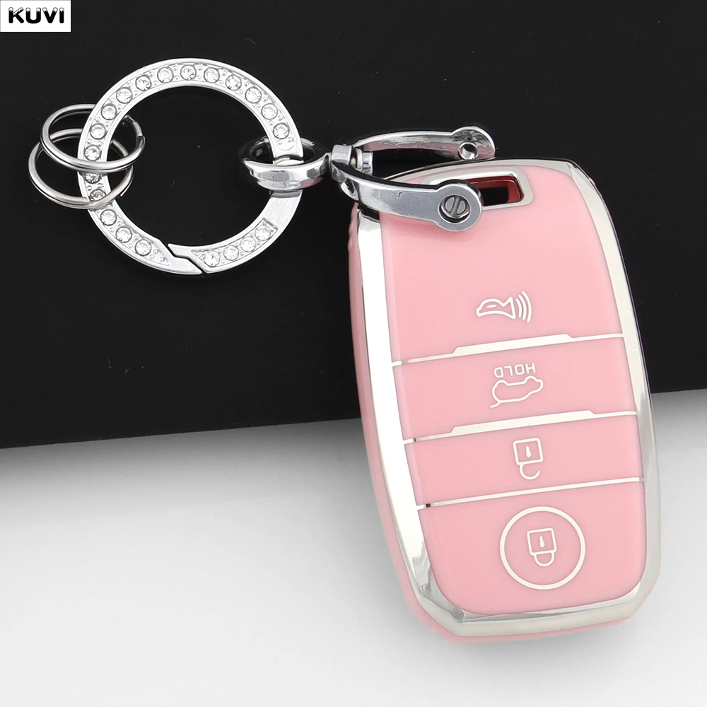 

TPU Car Smart Key Case Cover Fob Keychain For 3 4 Buttons Kia Sportage Cerato Optima K2 K3 K4 K5 RIO Picanto Soul Sorento Sedona