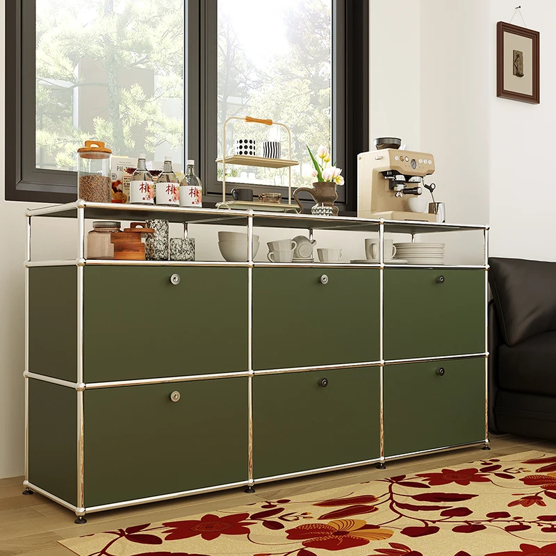 Modular Stainless Steel Storage Cabinet Rack Storage Locker Dresser Living Room Cabinets Bedroom Home Furniture Showcase - Image 2