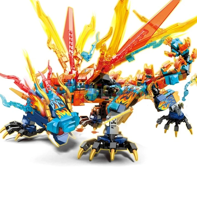 New 2023 Heatwave Transforming Lava Dragons Fightar Titan Season 14 Fly Building Blocks Classic Model Sets Bricks Kid Kit