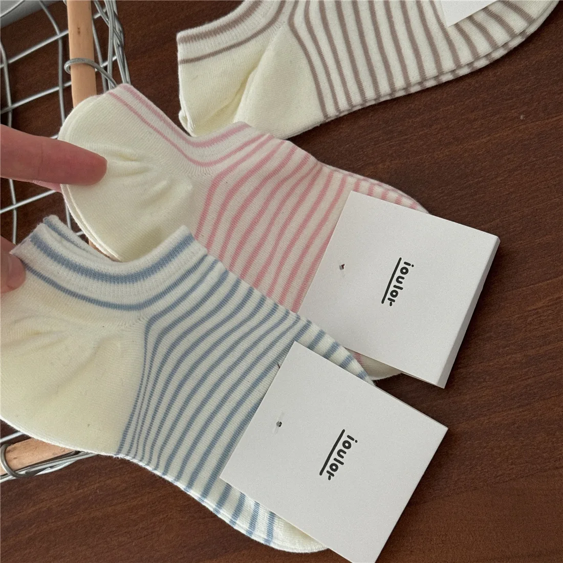 SP&CITY Colorful Boneless Boat Socks Women's Summer Striped Simple Cotton Socks Sweat Absorbing Breathable Short Anckle Sock