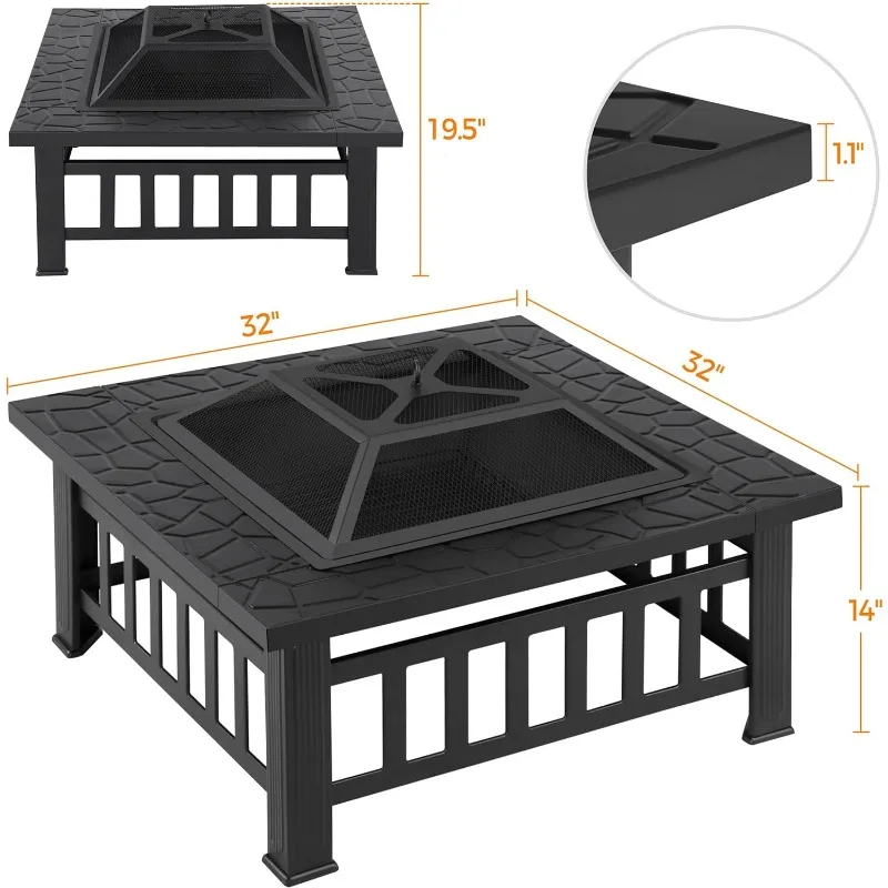 Multipurpose Fire Pit Table 32 