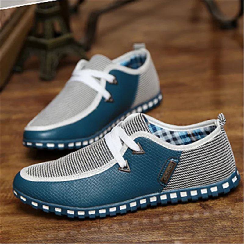 Fashion New Men Casual Shoes Lace-Up Hard-Wearing Male Footwear Men Summer Breathable Shoes Leisure Men Driving Sneakers