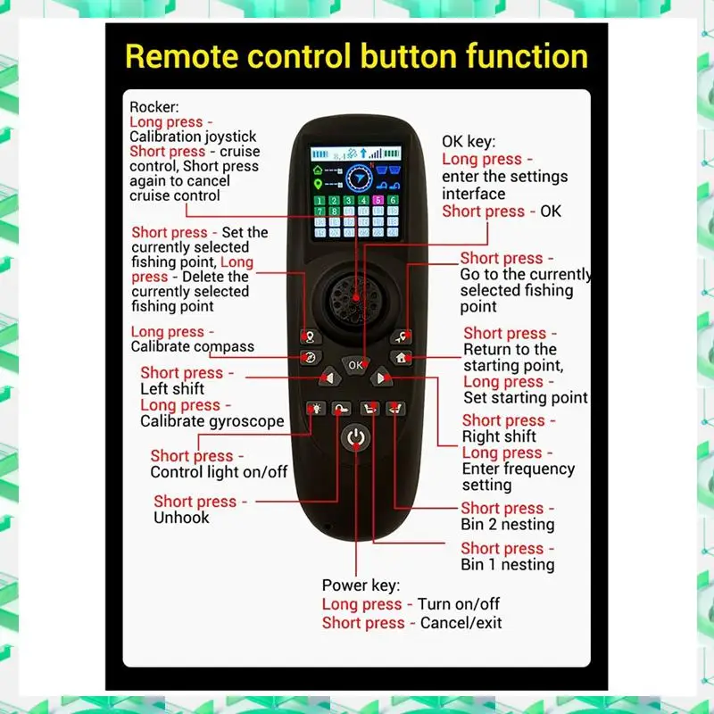

3C Electron Single-Hand Remote Controller 6-12V Receiver Board TXG4 1.54Inch Colored Screen Display Plastic For RC Bait Boat,Sin