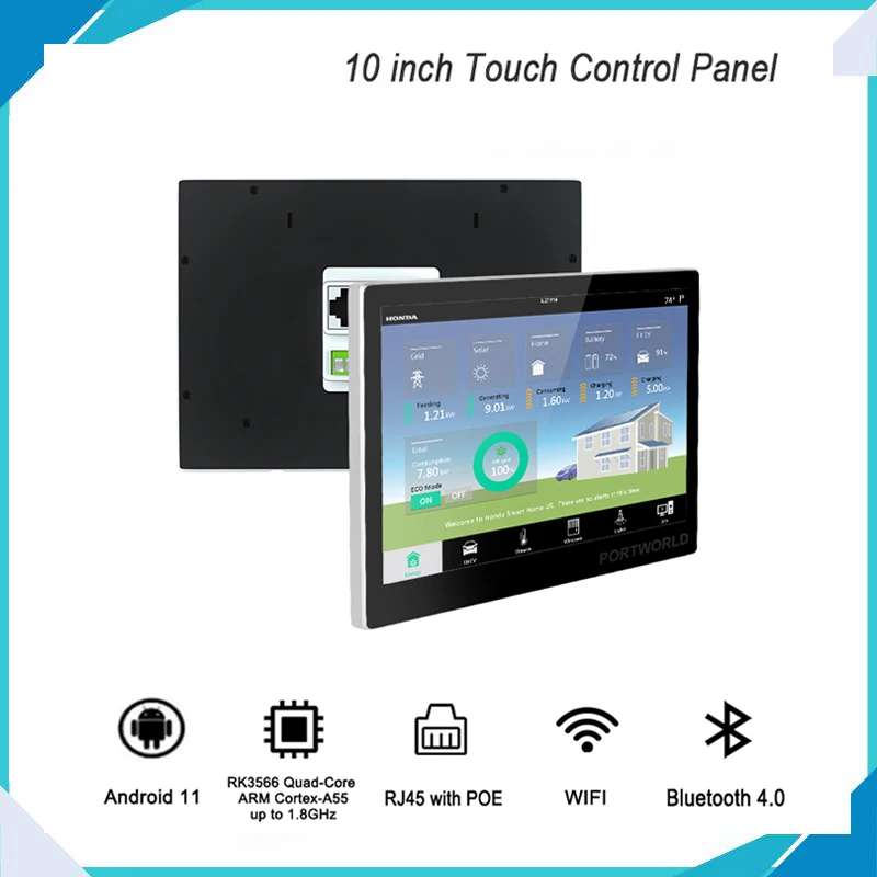 

2024 New Smart Home Control Panel 10.1 Inch Android 11 Operating System In-wall Poe Tablet With Rj45 Port Rs485 Wall Mount