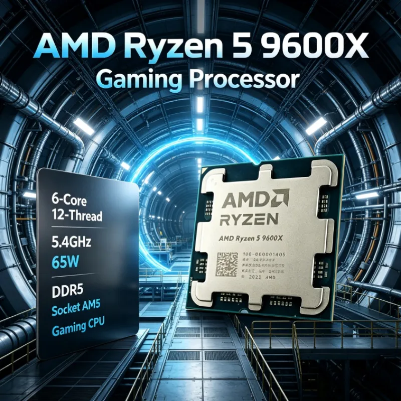 AMD Ryzen R5 9600X DDR5 CPU Processor 5.4GHz 6-Core 12-Thread 65W 4nm 32MB L3 AM5 Type-C