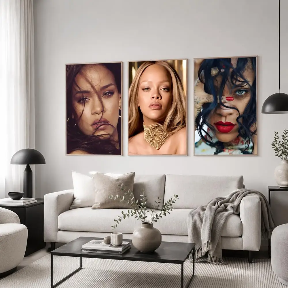 Famous Singer R-RIHANNA Poster Classic Poster HD Art Sticky Wall Waterproof Home Living Room Bedroom Bar Aesthetic Decoration