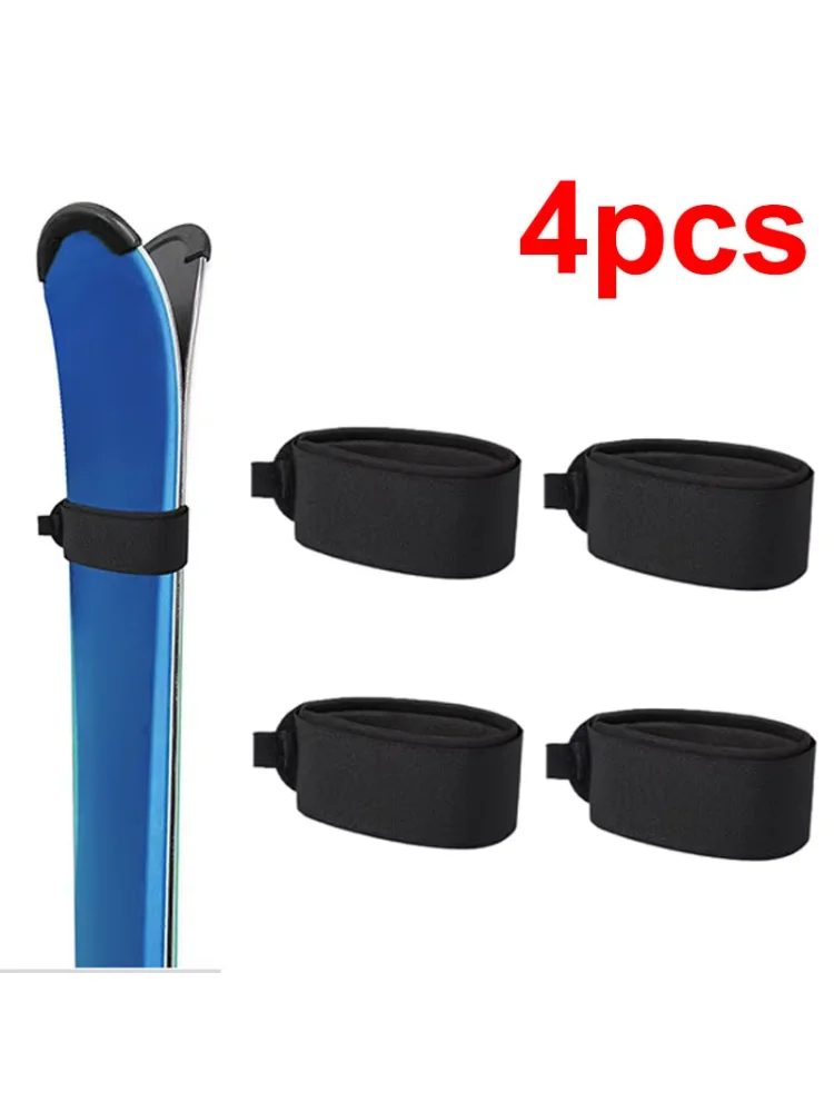 4pcs Ski Straps - Nylon Snowboard & Sled Fixing Belts | Portable Outdoor Ski Board Accessories For Easy Transport And Storage