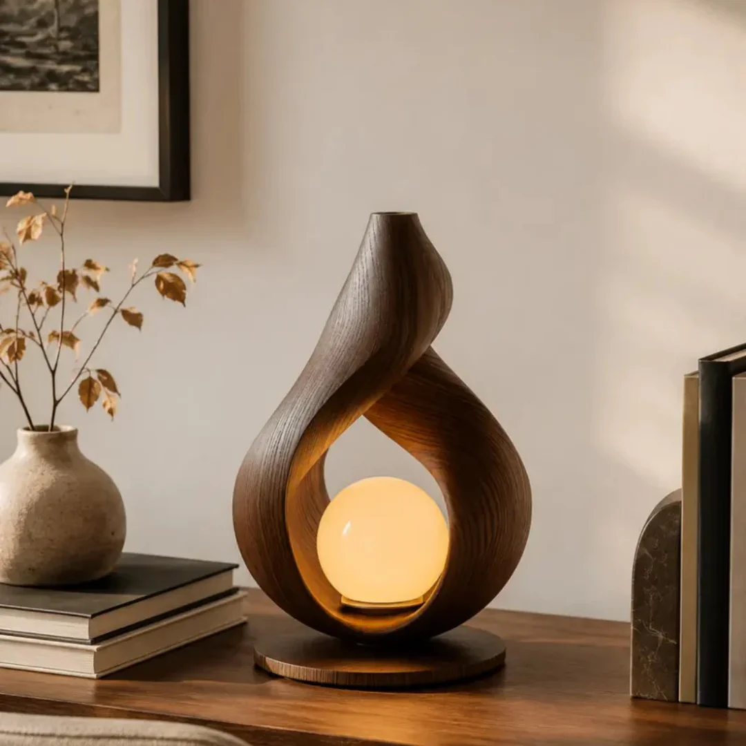 Twisted Teardrop-shaped Wooden Handicrafts Minimalist Style Serene Aesthetic Bedroom Handmade Tabletop Decoration Gift