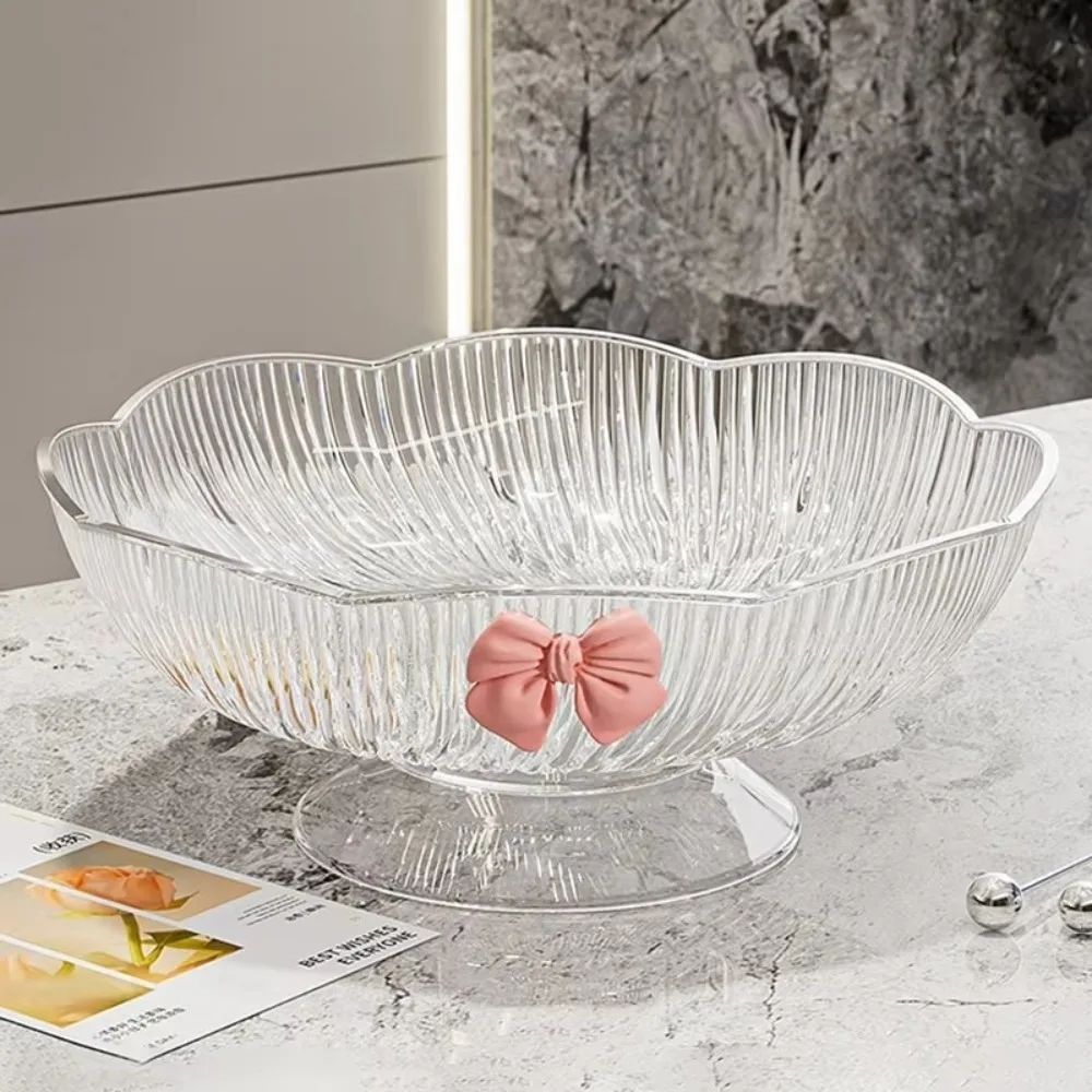 

Draining Hole Footed Candy Platter Plastic Light Luxury Candy Fruit Plate Multifunctional Snack Placement Platter