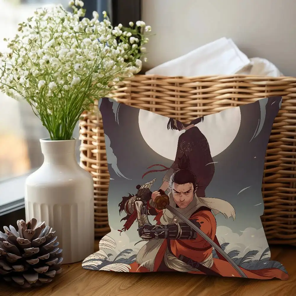 Sekiro Shadows يموت مرتين المخدة تون هدية غطاء الوسادة غرفة نوم المنزل أريكة كرسي مقعد ديكور كيس وسادة