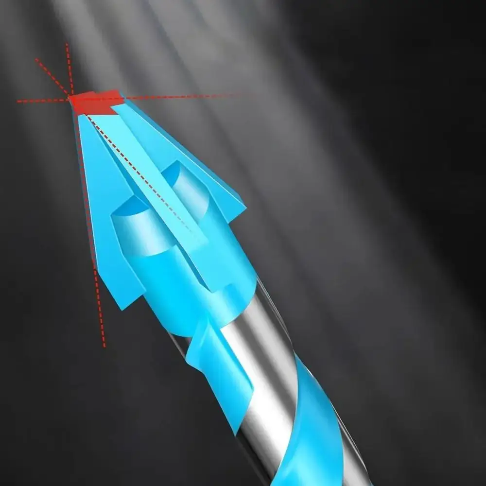 Four-Edged Triangle Tile Drill Set High Hardness Precision Drilling Eccentric Drill 6/8/10/12mm Hole Opener Tile Drill Bit Tile