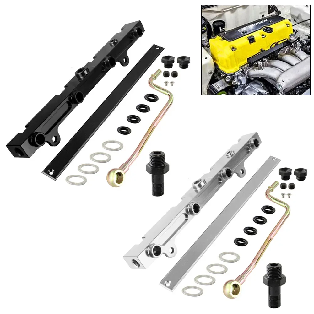 1kit Aluminum High Volume Fuel Rail Kit  Fits for Honda 02-06 Acura RSX Civic K20 K20A2 K20Z1 K20A3 K Series Black Silver