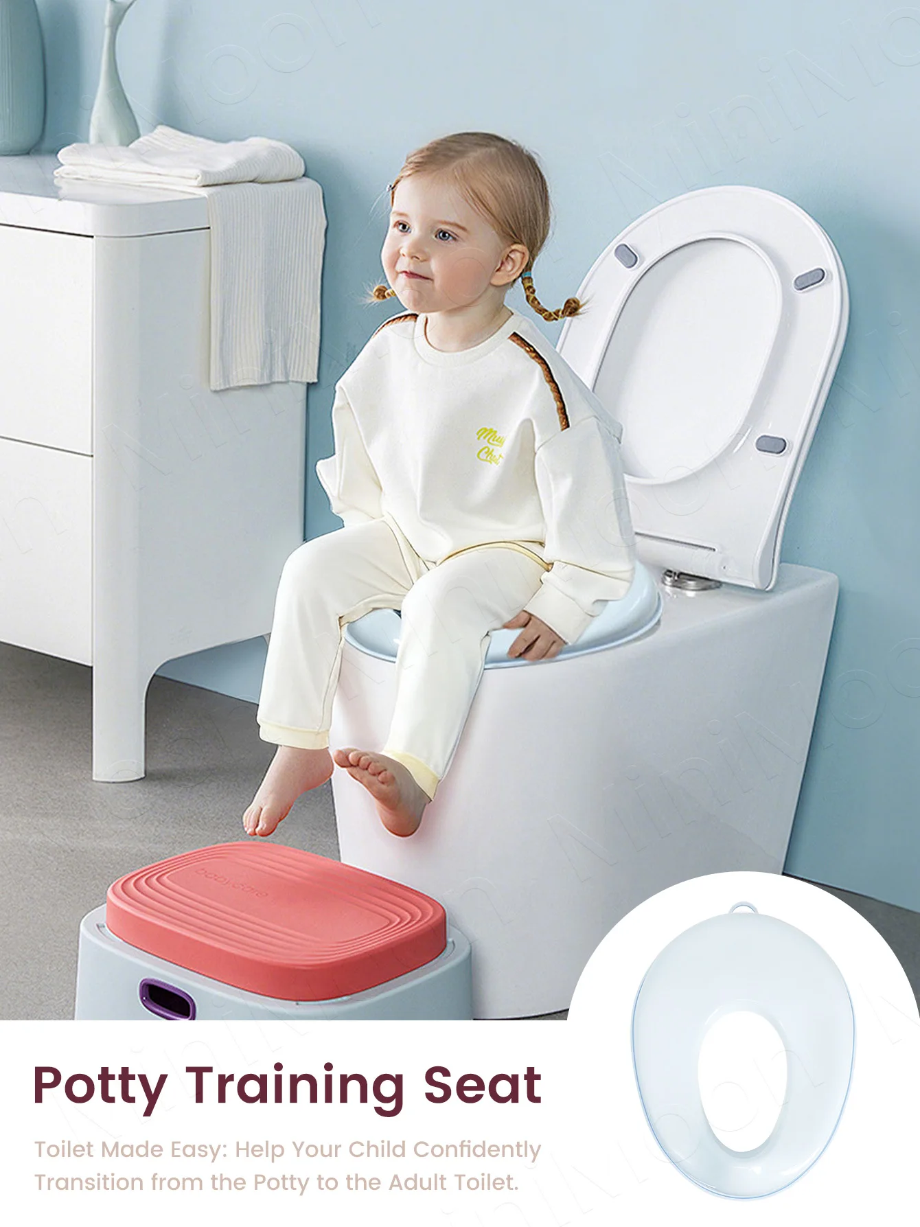 Portable Toddler Toilet Seat with Splash Guard, Universal Fit for Boys & Girls, Easy Clean Training view 6