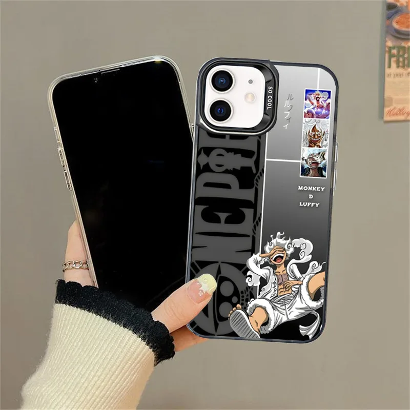 Einteilige Anime Ruffy Gear 5 Handy hülle für iPhone 15 14 13 Pro Max 12 11 Soft TPU Schutz stoß feste Rückseite Funda