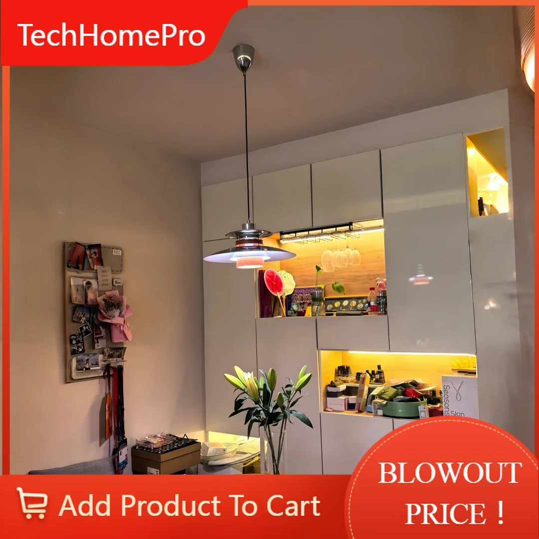 TechHPRetro Layered Pendant Light Mid Century Modern Ceiling Lamp For Dining Room Kitchen Island Nordic Ceiling Lighting Fixture