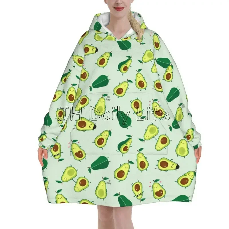 الأخضر الأفوكادو يمكن ارتداؤها بطانية هوديي المتضخم مقنعين بطانية للنساء سوبر لينة مريحة الدافئة الفانيلا البلوز البلوز #1