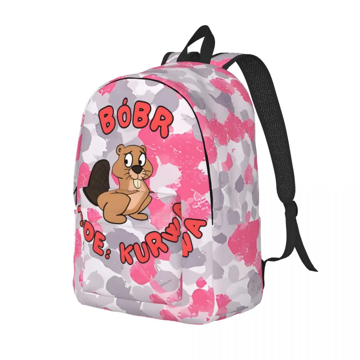 Cute Bobr Kurwa Kurwa Mode Activated Knapsack Bobr kurwa For Men Kid Classic Weekend Picnic Back To School Gift Zipper Closure