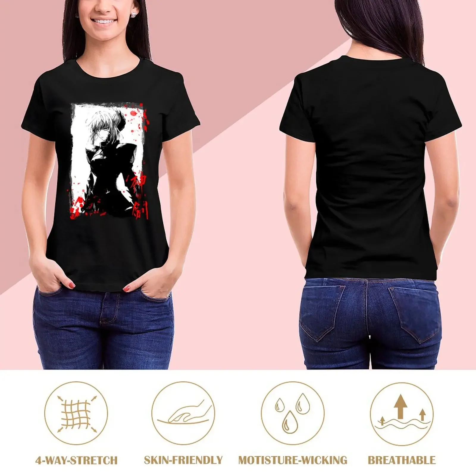 Fate - Saber T-Shirt plus size tops funnys sports fans plus size t shirts for Women loose fit