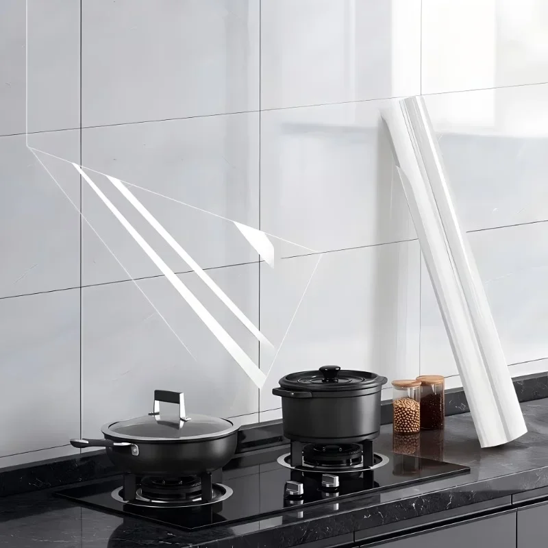Electrostatic Wall Protection Wallpaper/Film Transparent Self-Adhesive Sheet Suitable For Kitchen Walls And Stove Areas.