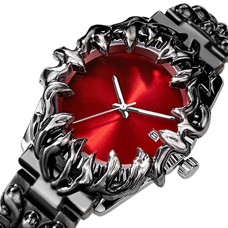 

2025 Y2K Devil's Claw Case Quartz Watch Men's Watch Vintage Unique Creative Luxury Men's Watch Luminous Date Steel Watch Clock