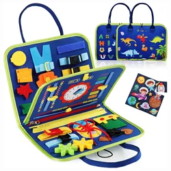 Montessori Kids Travel Toy Felt Quiet Busy Board Educational Sensory Montessori Toys Preschool Activities for Fine Motor Skills