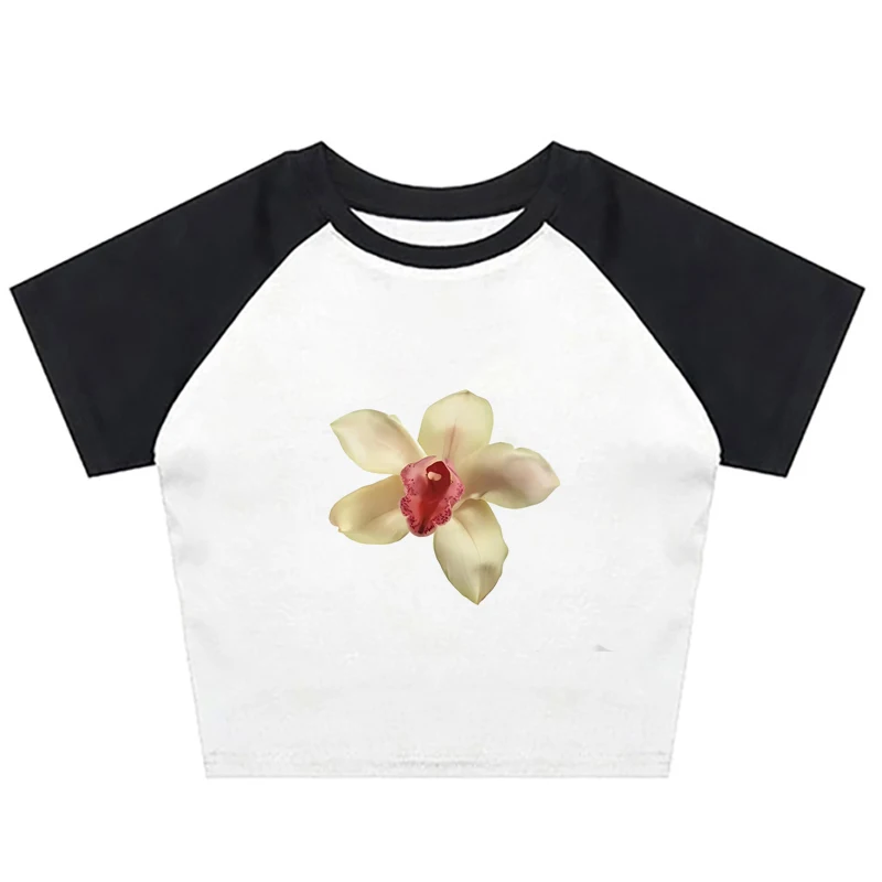 2000s Costume Harajuku Gothic Short sleeved Punk Baby T-shirt Clothing Letter Pattern Fairy Junk Summer Baby T-shirt Cutting Top