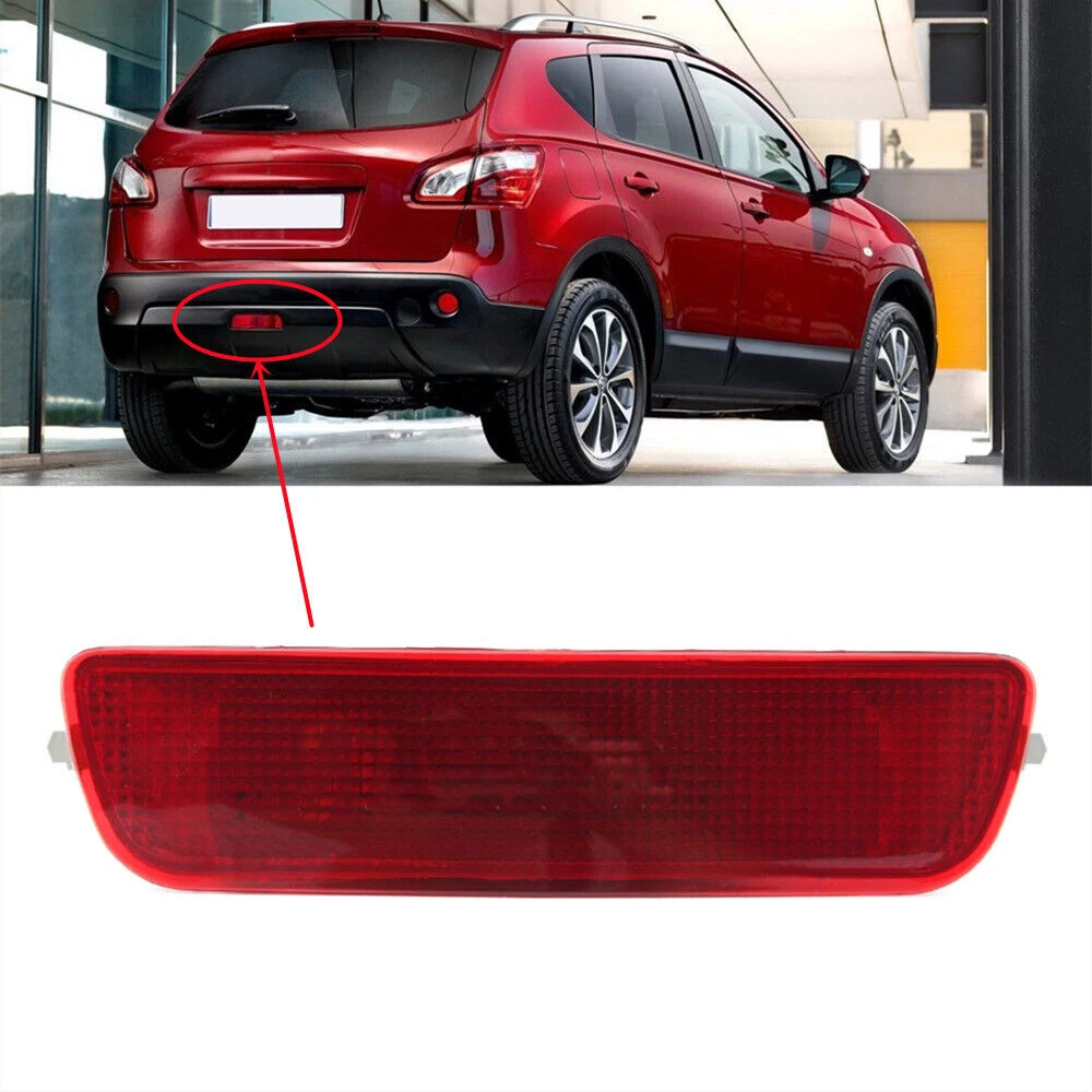 

1pc Car Rear Bumper Reflector Fog Tail Light Lamp Cover Red Plastic For Nissan Qashqai J10 2007-2013 Car Accessories