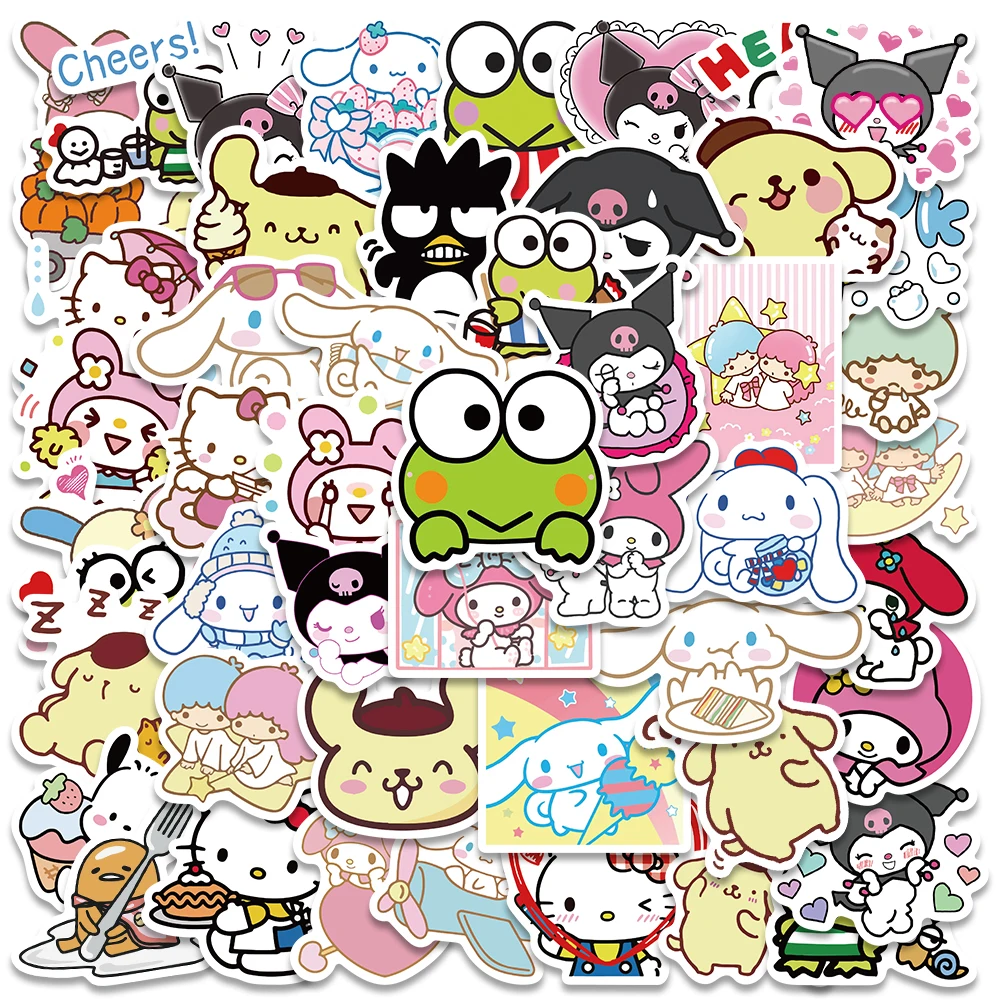 50/100 個漫画コレクション落書きステッカーハローキャット & フレンズデカール子供報酬ギター電話ラップトップステッカー