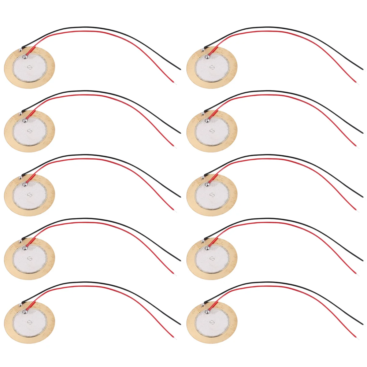 piezo sensor10 Pcs Piezoelectric Piezo Ceramic Plate Dia 27mm for Buzzer Loudspeaker