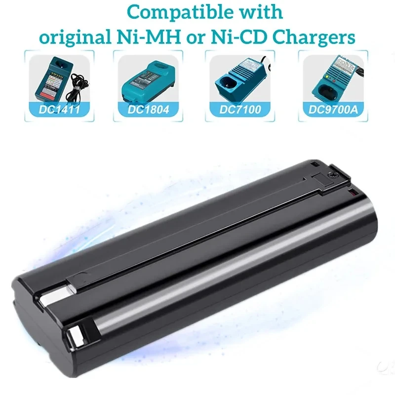 1-2pcs 7.2V 4800-6800mAh Ni Mh Makita battery compatible with 7000 7033 191679-9 632002-4 632003-2 6010D 6172D power tools image 4