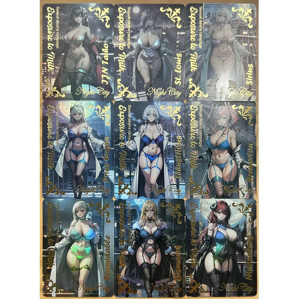 9PC/Set Anime Goddess Story DIY ACG Fubuki Kochou Shinobu Yor Forger Demon Slayer Boy Games Toys Birthday Gifts Collectible Card