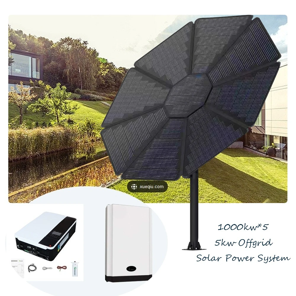 Controlador MPPT de girasol, sistema de energía Solar monocristalino fotovoltaico de 1kw, 3kw, 5kw con microinversor de 1200w