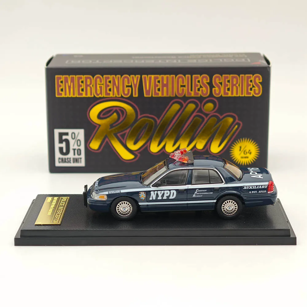 Rollin 1:64 CV NYPD/LAPD Victoria Crown Diecast Toys Car Models Miniature Hobby Collectible Gifts