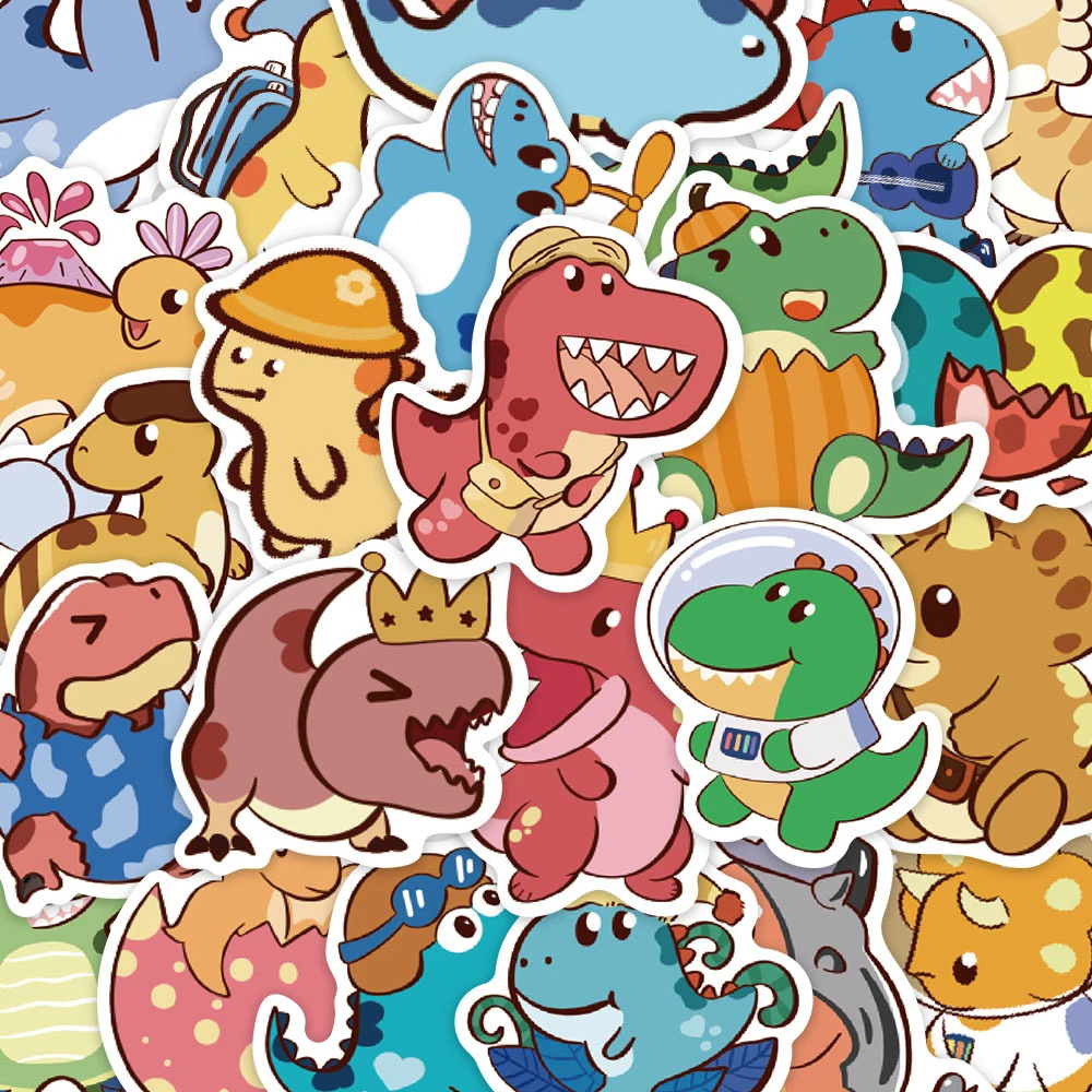 10/30/50 Stück Niedliche Lustige Bunte Dinosaurier-Aufkleber Kawaii Cartoon-Sticker DIY Koffer Handy Skateboard Graffiti-Aufkleber Großhandel