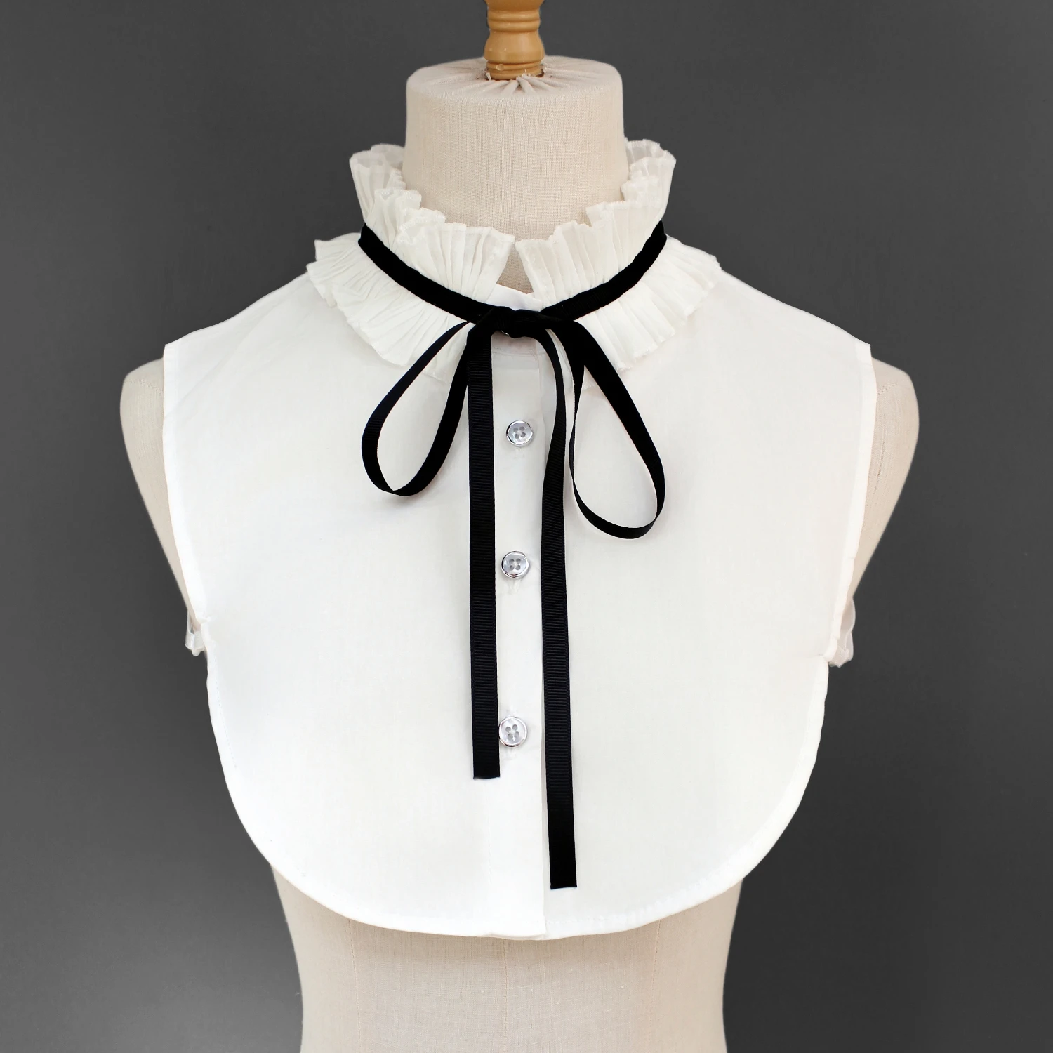 Женская рубашка-бабочка в стиле Ренессанс, кружевная плиссированная рубашка-бабочка с воротником-стойкой, аксессуар на весну, лето, осень,