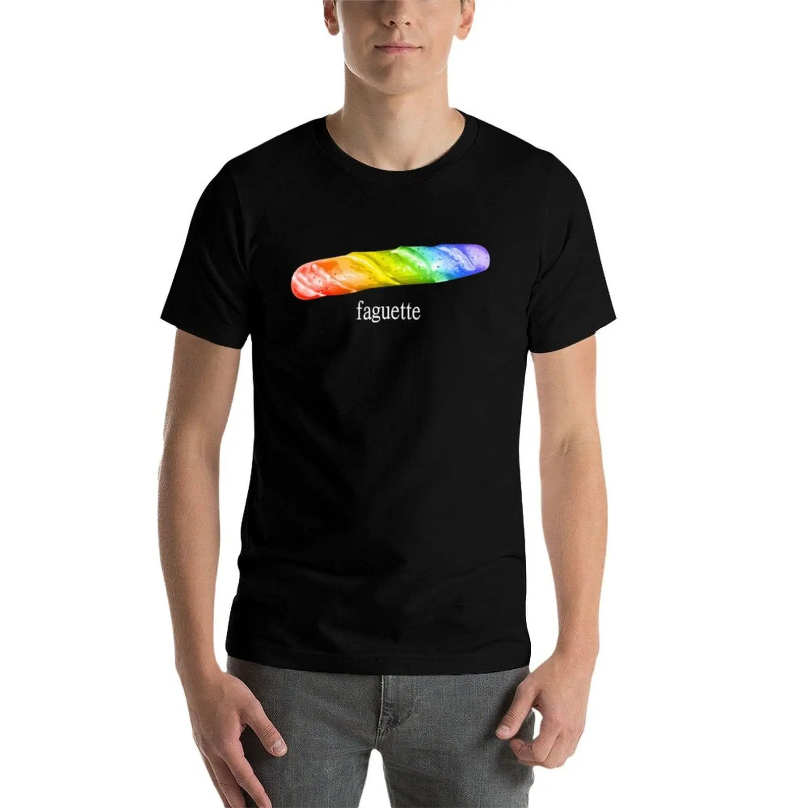 

LGBT Rainbow Baguette Faguette LGBT Bread T-Shirt man tshirt anime t shirts oversize T-Shirt