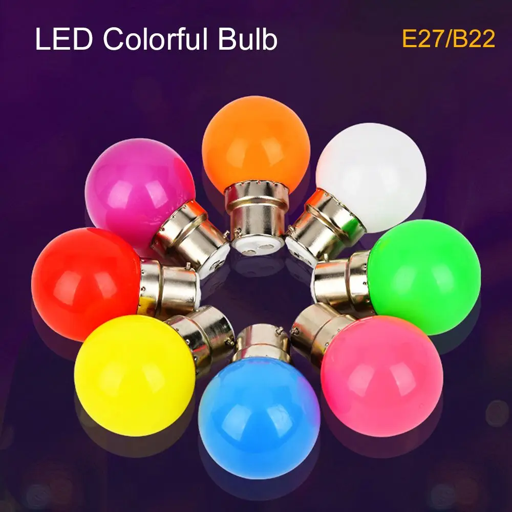 3W Lamparas Flashlight LED Bulb E27 B22 Colorful Light G45 Lamp