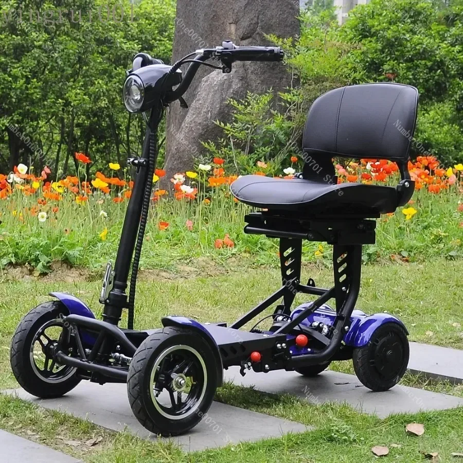 Motor Foldable Mobility Scooters 4 Wheels with Large Armrest Max Speed18 10-Inch Electric Scooter Elderly 36V250W Dual