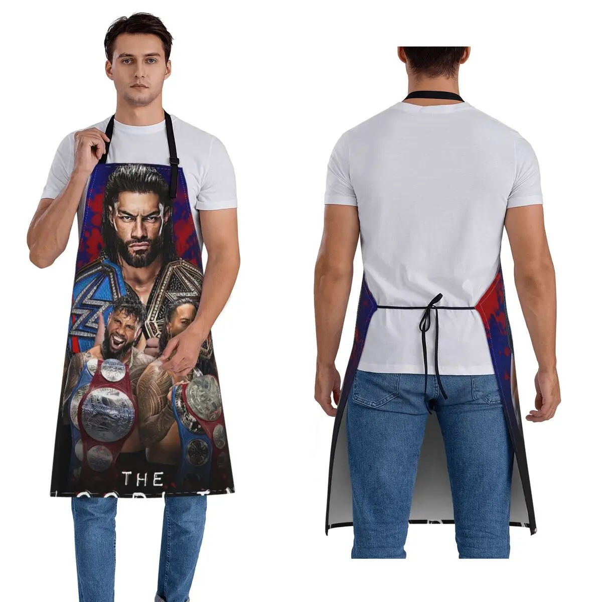

Wrestler Roman Reigns Wrestling Aprons Chef Cooking Cuisine Tablier Sleeveless Bib Kitchen Pinafore for Women Men Painting
