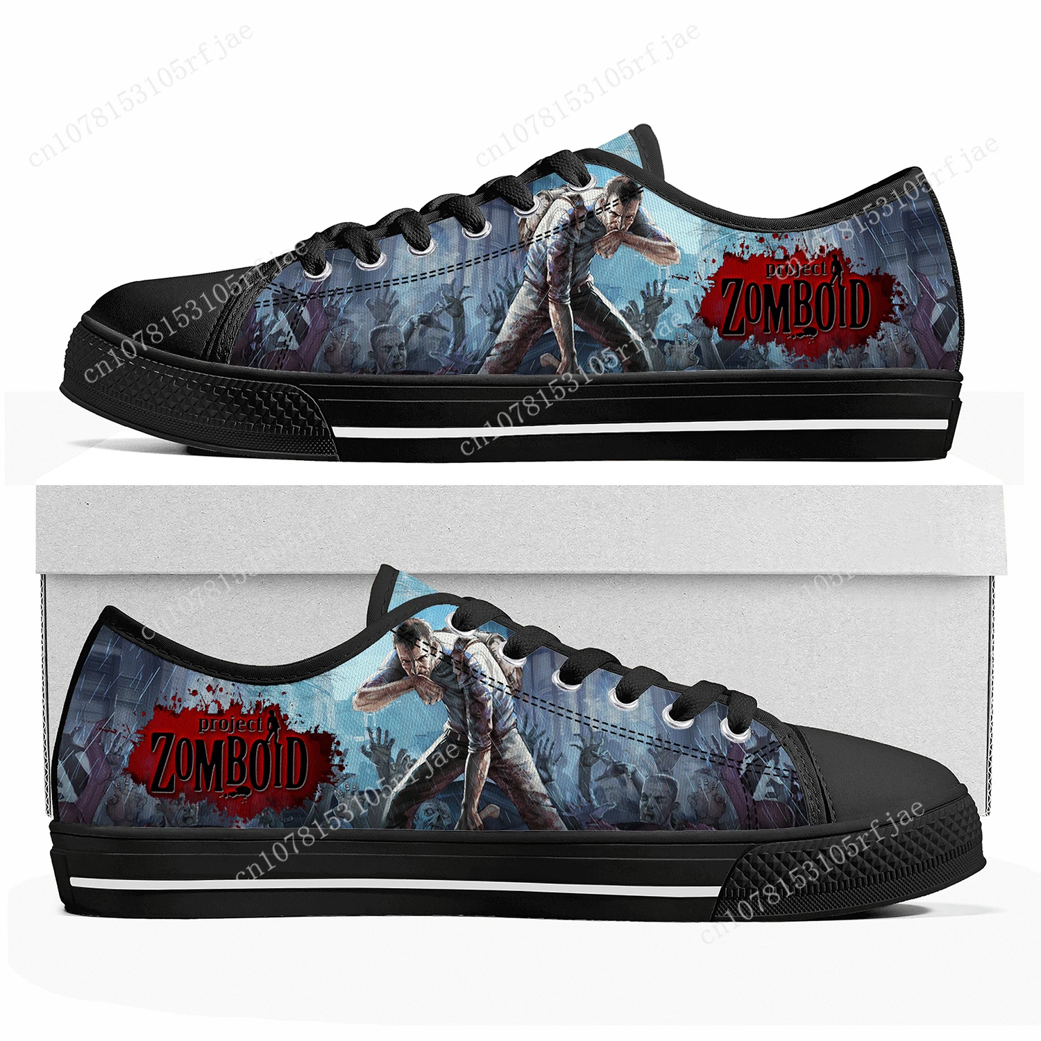 Project Zomboid Custom Low Top Sneakers Cartoon Game Womens Mens Teenager High Quality Shoes Casual Tailor Made Canvas Sneaker