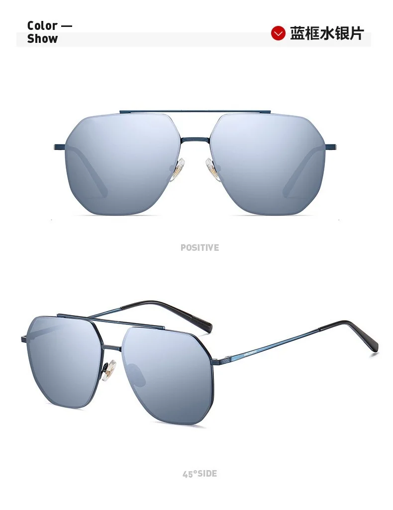 Sonnenbrille mit Metallrahmen für Herren, hochauflösende Unisex-Sonnenbrille, Angeln, Sonnenschutz, Uv400, Sommerbrille, Spiegellinsen, Schutzbrille – Detail 20