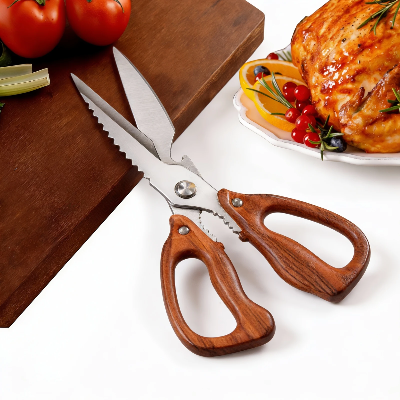 

Новые модернизированные сверхмощные ножницы для барбекю, кухонные ножницы - универсальная нержавеющая сталь для курицы, рыбы, открывалки для бутылок и крекера для орехов