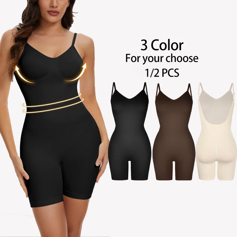 1/2 PCS Seamless Shapewear Bodysuit Women Body Shaper Waist Trainer Body Shaping Sculpting Breast Open Crotch Slimming Underwear