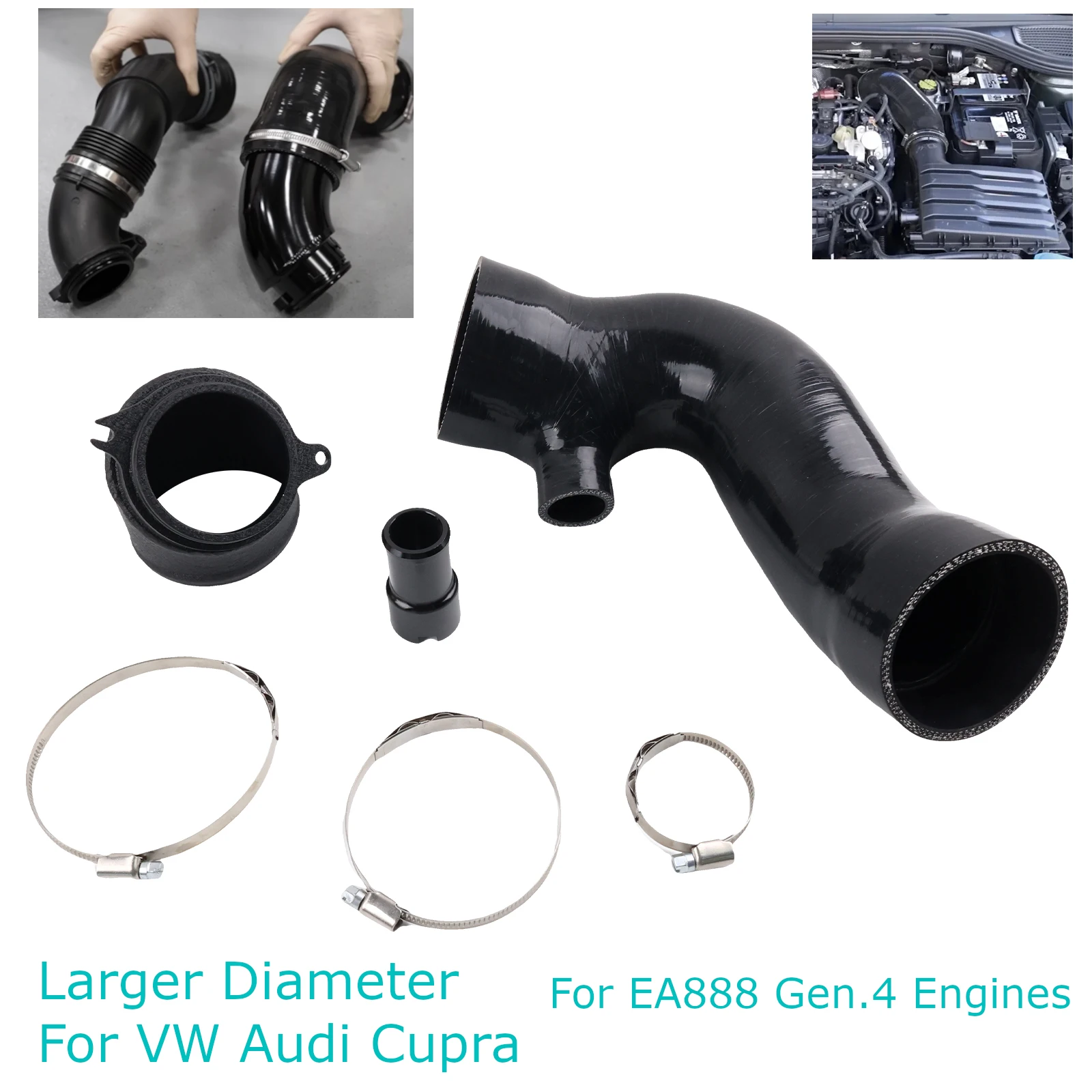 

Турбо впускной колено, силиконовый впускной шланг для EVO EA888 для Volkswagen VW Golf 8 Arteon Tiguan Audi Cupra, детали воздухозаборников