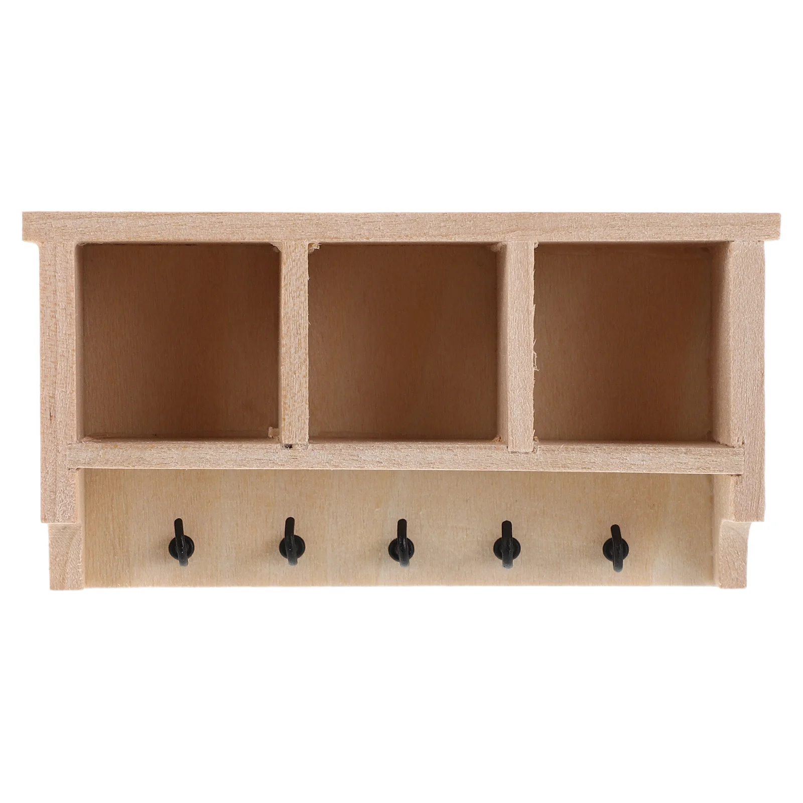 

Миниатюрный кукольный домик, стеллаж в масштабе 1:12, незавершенная деревянная настенная полка с крючками для стеллажа для хранения детской прихожей