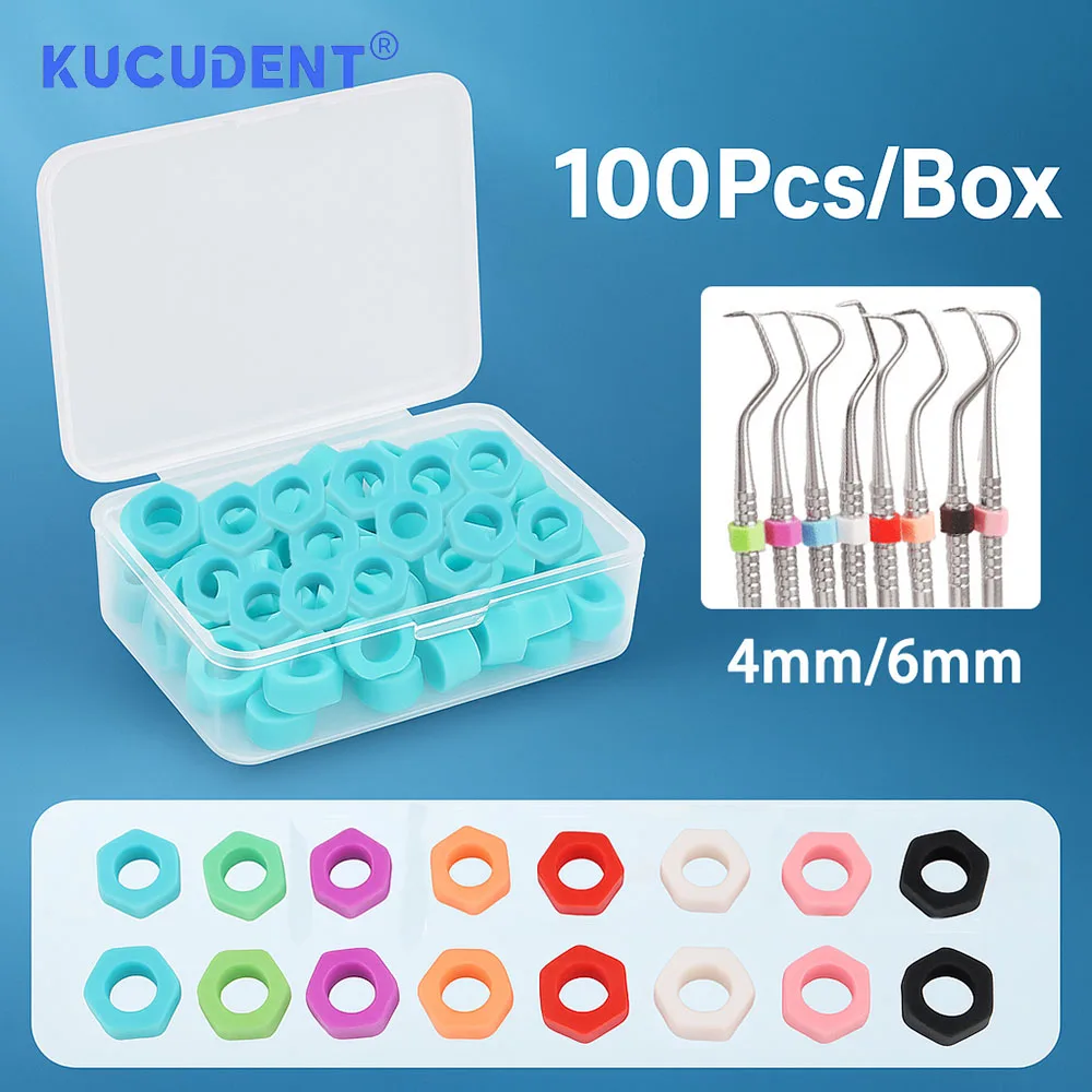 

100 Pcs/Box Dental Silicone Code Rings Multi-Color Dentistry Instrument Disinfection Mark Circles Autoclavable Dentist Tool