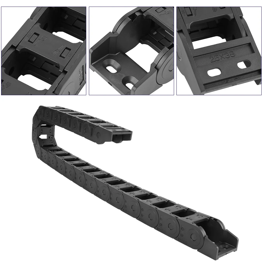 Drag Chain Energy Chain Wire Carrier 100cm 25 x 38mm Nylon Open Both Side Wire Carrier Drag Chain Engraving Machine Accessory