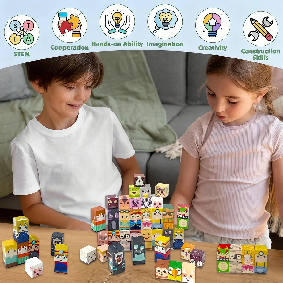 磁気ビルディングブロックおもちゃ キャラクター 動物 磁石付き 組み立ておもちゃ STEM感覚ギフト 子供 男の子 女の子向け 16/36個