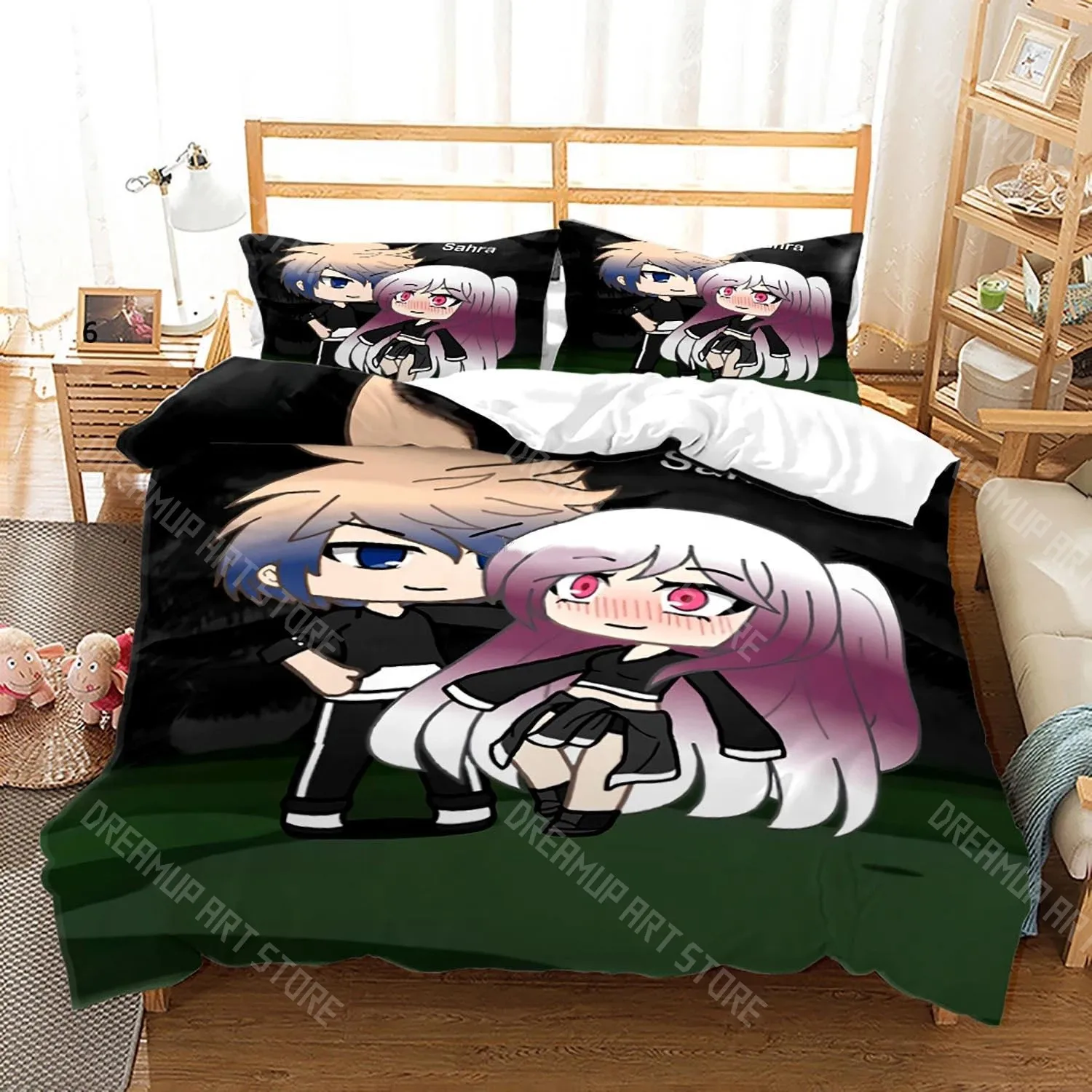3D Printed Gacha Life Game Bedding Set for Boys Girls Duvet Cover Pillowcase Twin Queen King Full Single Double Sizes