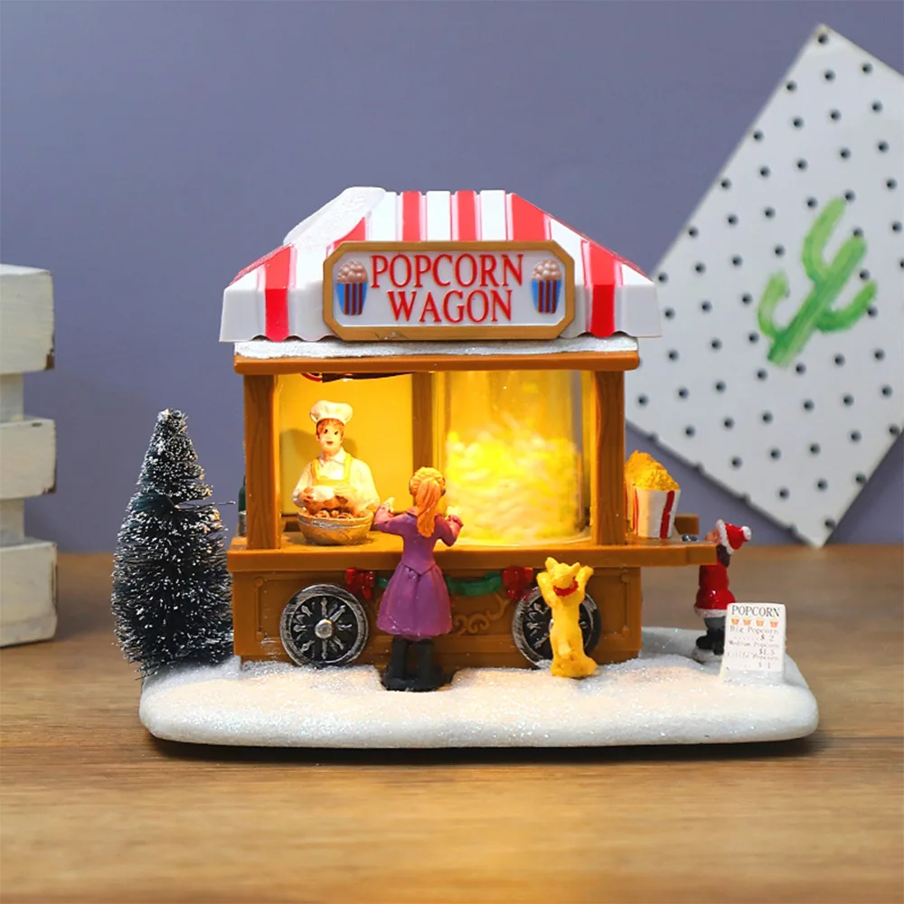 New Christmas Luminous Music Snow View House Showcase Home Furnishings Christmas Decorations Gifts